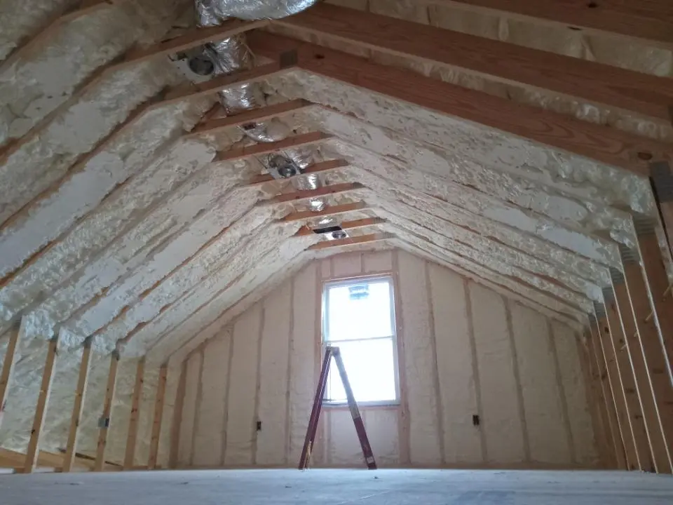 Spray foam roofing application for Crawl Space Insulation project in Woodburn